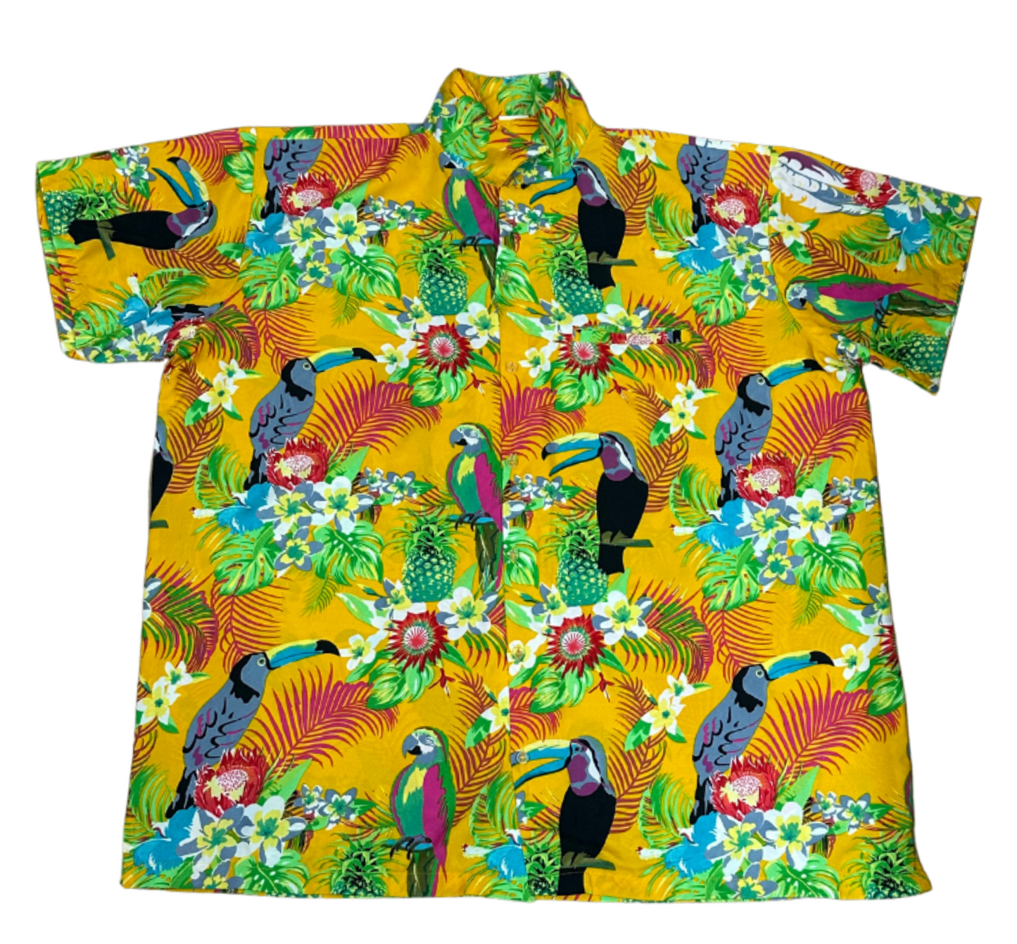 V-05 XX Large Hawaiian Birds Green Yellow
