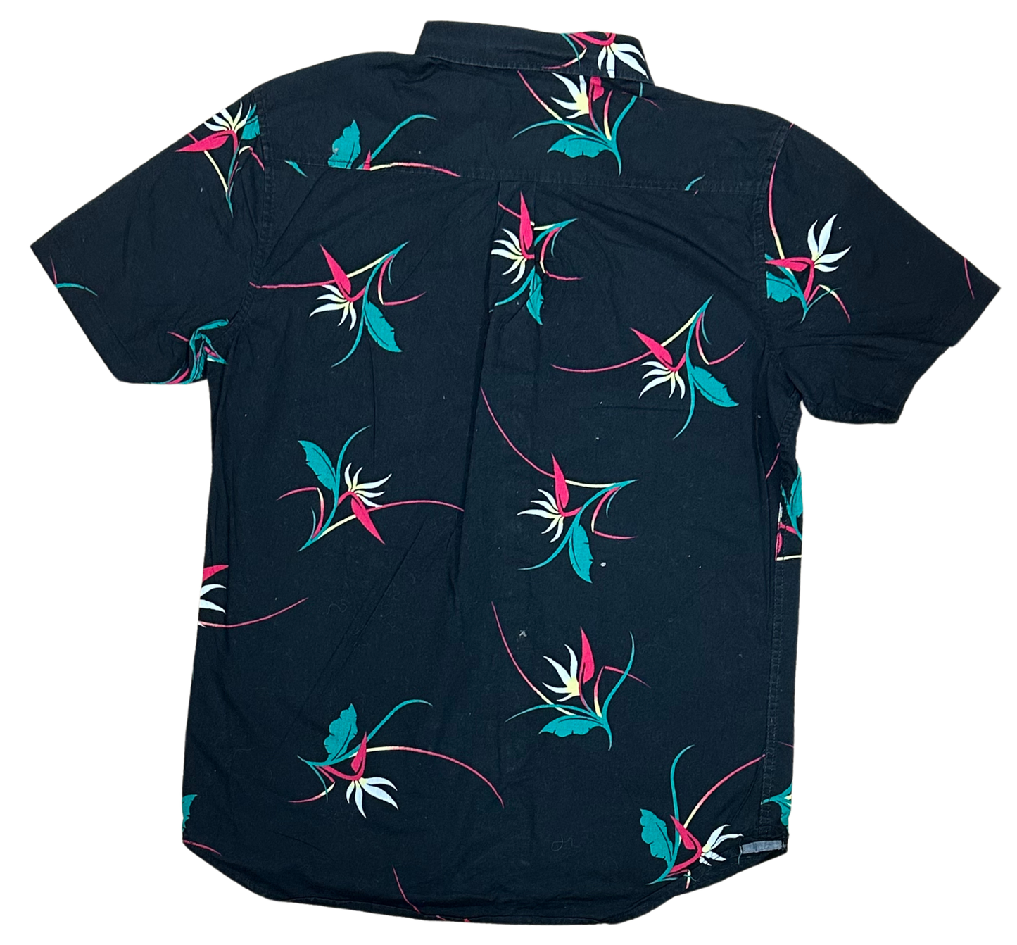 V-01 Small Vans Hawaiian Black Floral Shirt