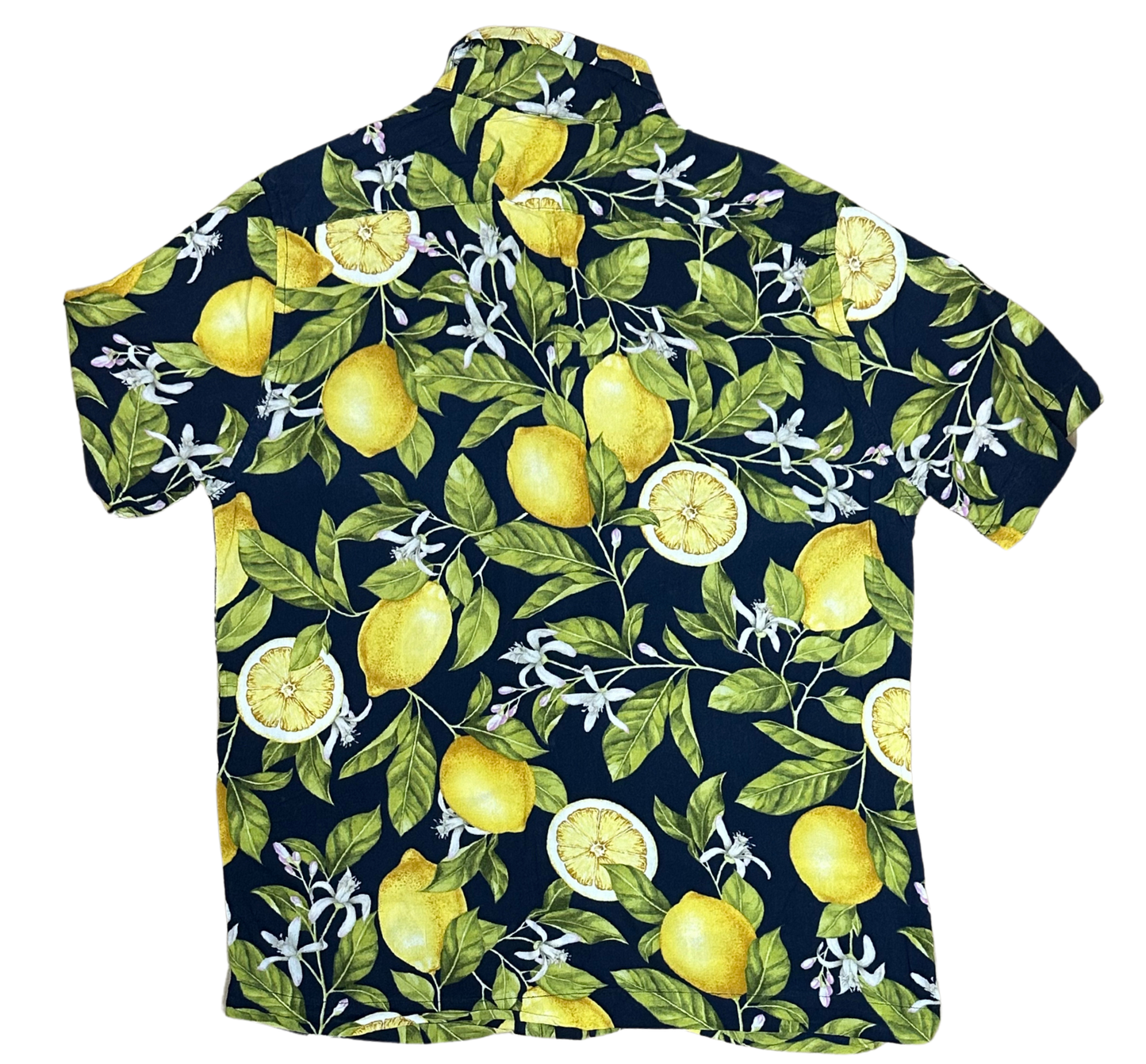 V-01 Small  §Hawaiian Lemons Black Shirt