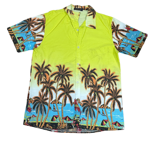 V-04 X Large Hawaiian Yellow Palms ShIrt