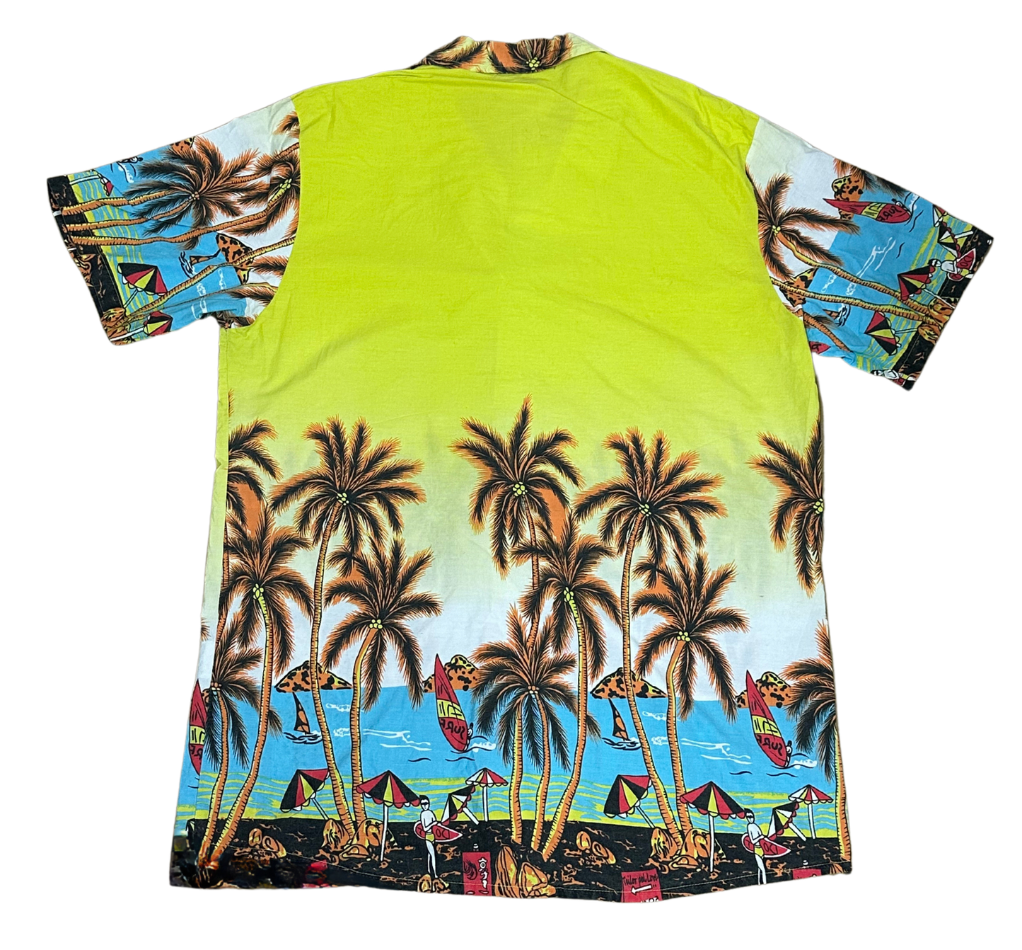 V-04 X Large Hawaiian Yellow Palms ShIrt