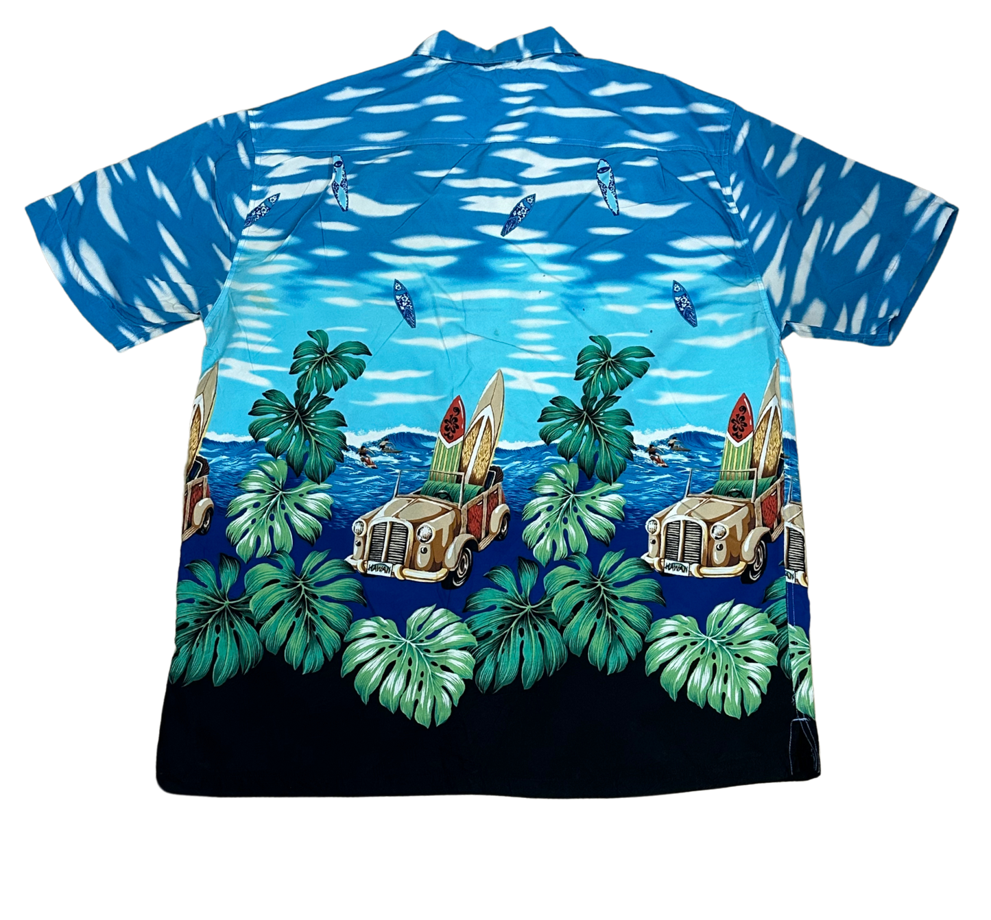 V-04 X Large Hawaiian Blue Surf Board Shirt