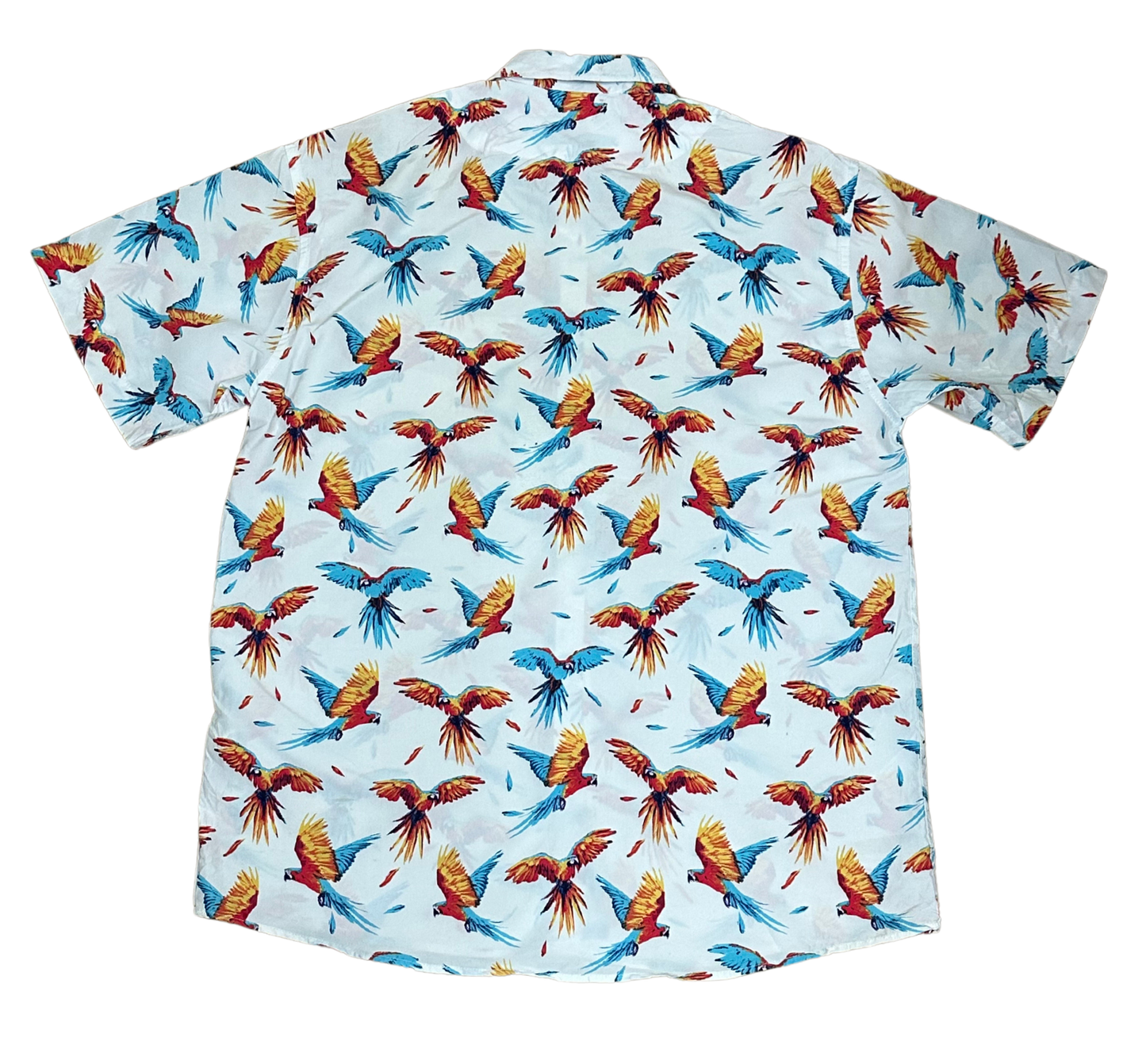 V-03 Large Hawaiian Off White Macaw Shirt