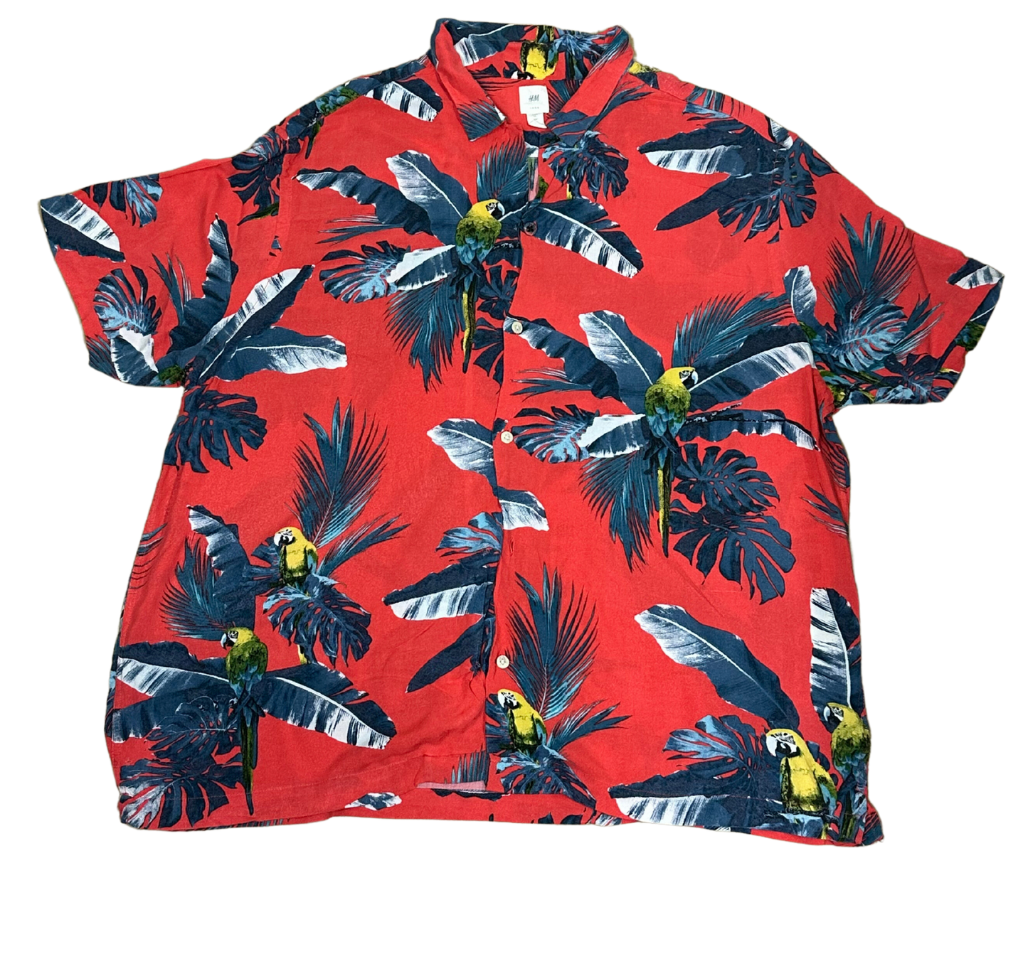 V-03 Large Hawaiian Red Floral Shirt