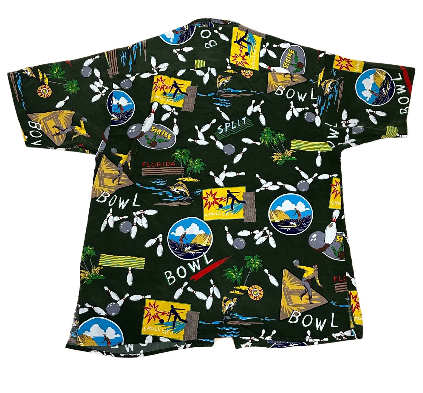 V-04 X Large Hawaiian Balling Dark Green Shirt