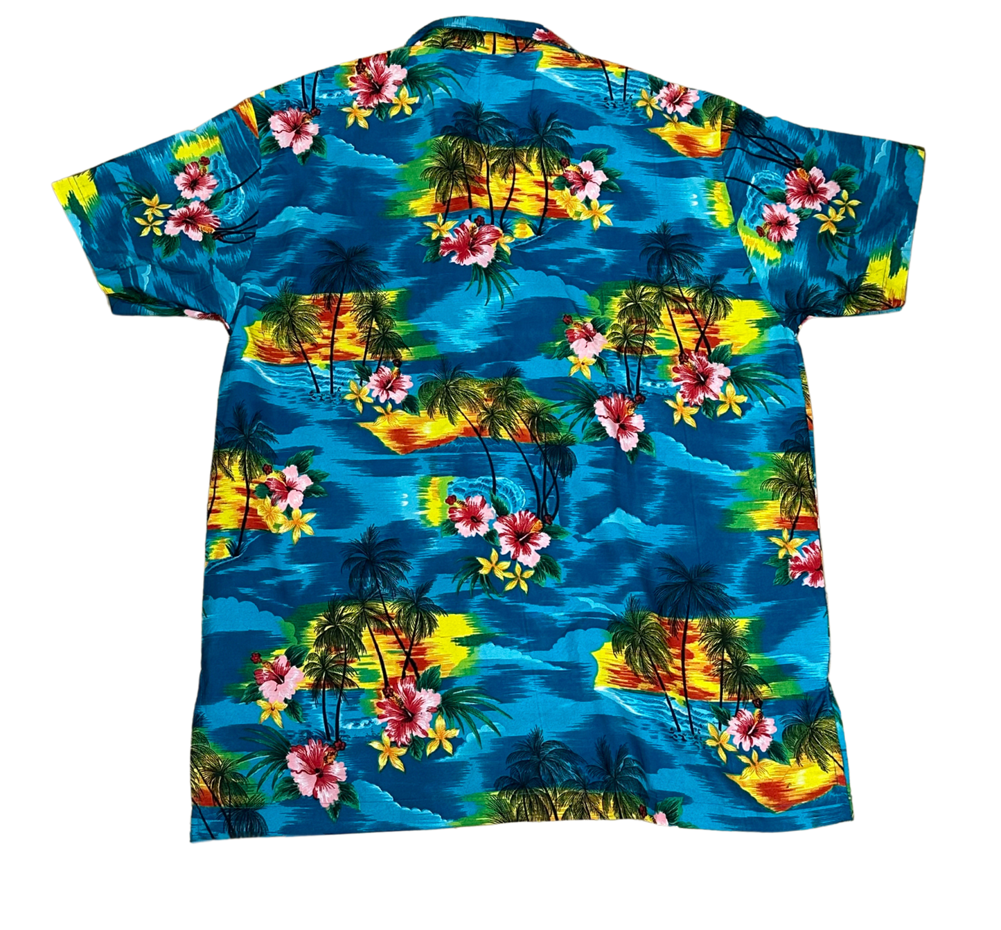 V-03 Large Hawaiian Blue Floral Shirt