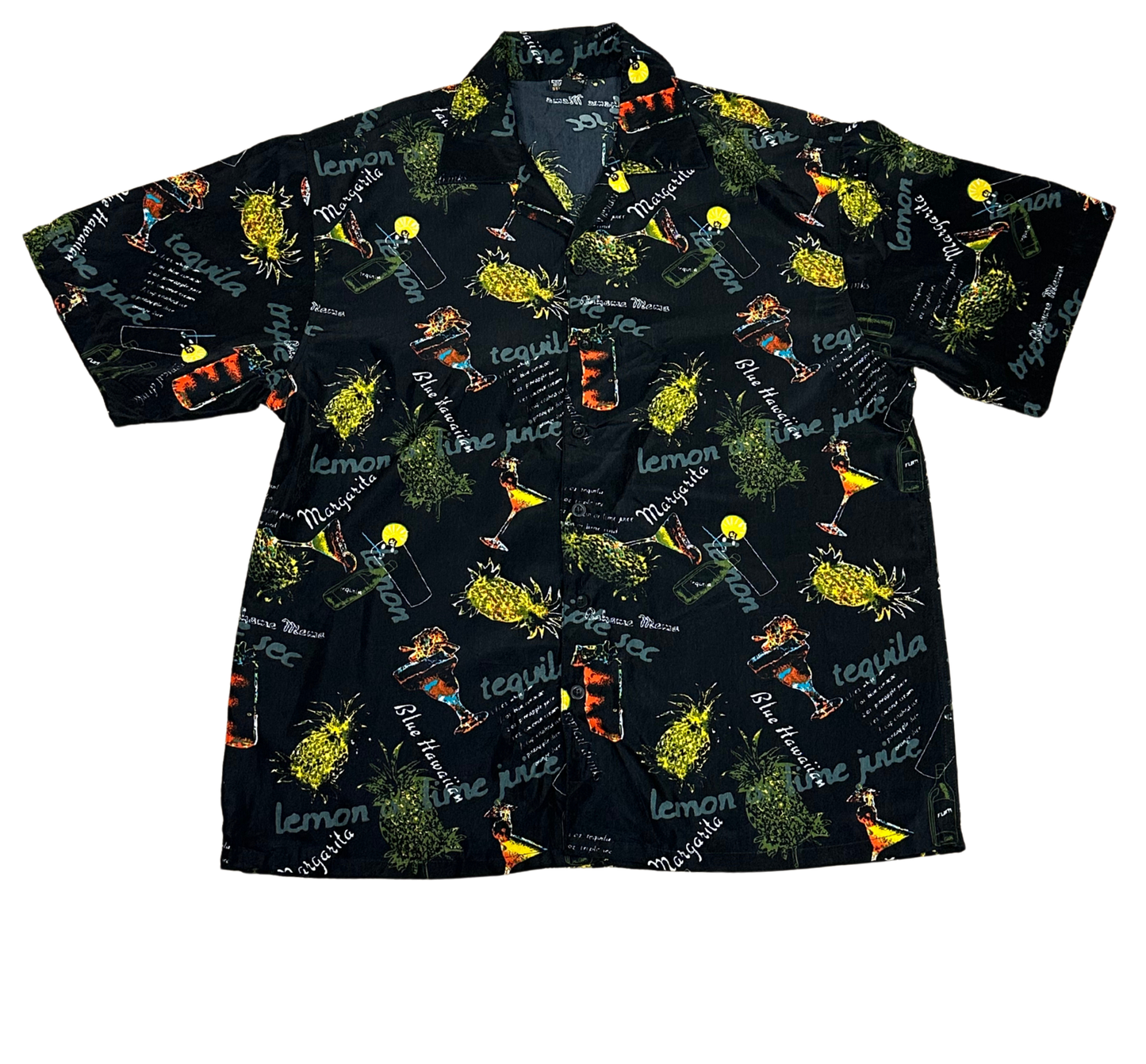V-03 Large Hawaiian Margaritas Black Shirt