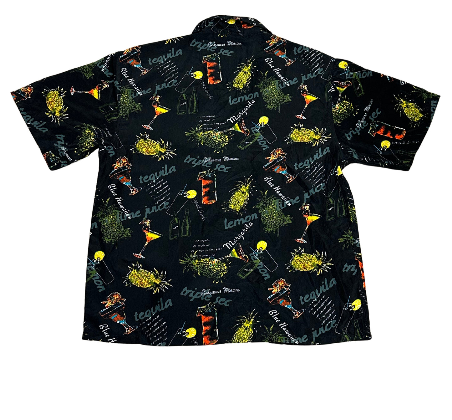 V-03 Large Hawaiian Margaritas Black Shirt