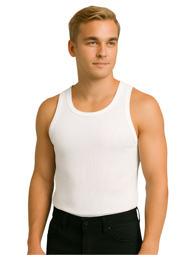 White Ribbed Tank Top