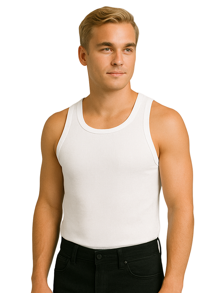 White Ribbed Tank Top