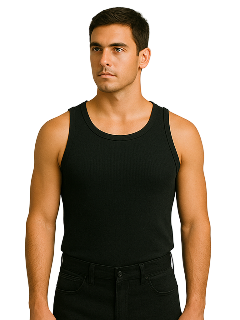 Black Ribbed Tank Top