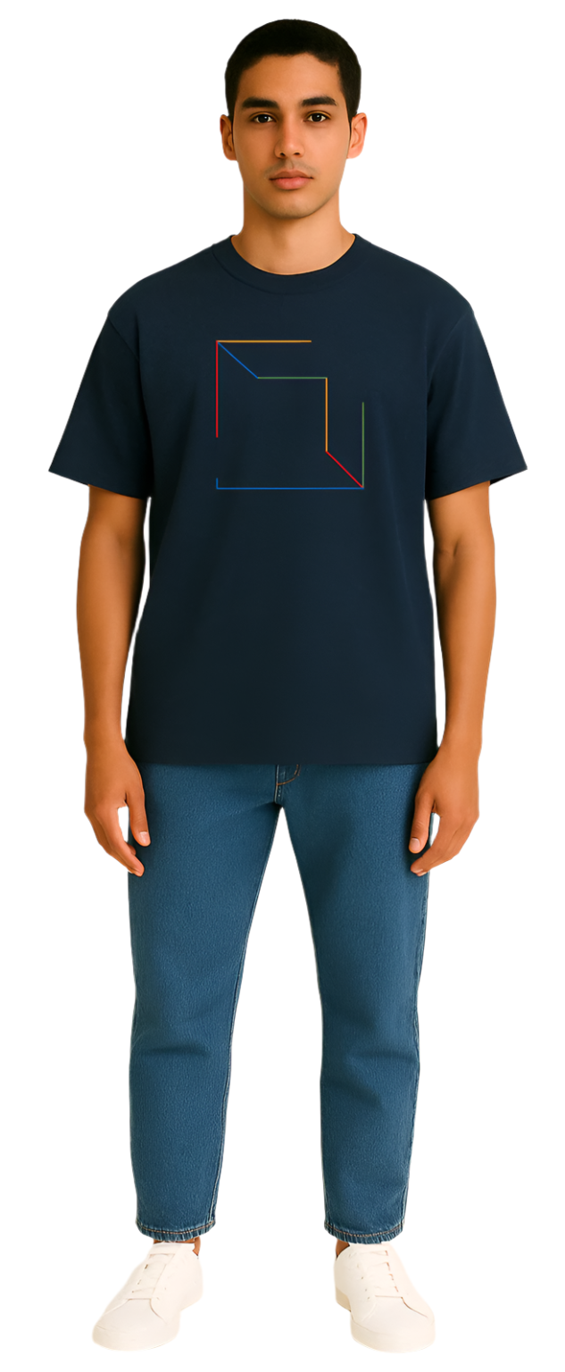 Cubed French Navy T-Shirt