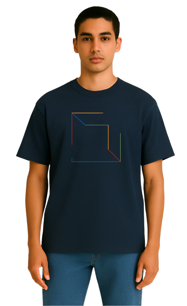 Cubed French Navy T-Shirt