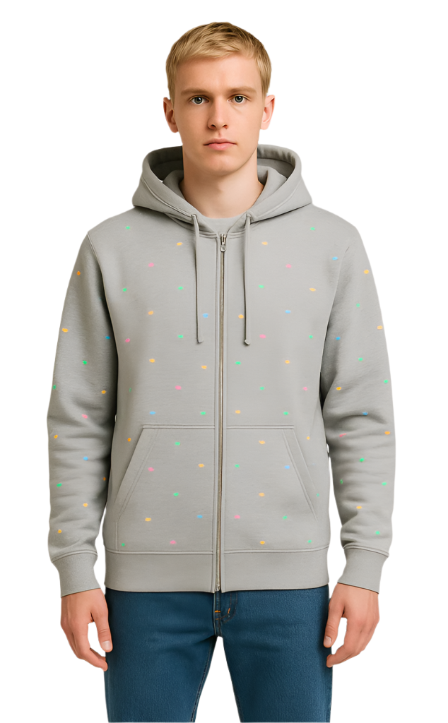 Fluoro Heather Gray Zip Hoodie