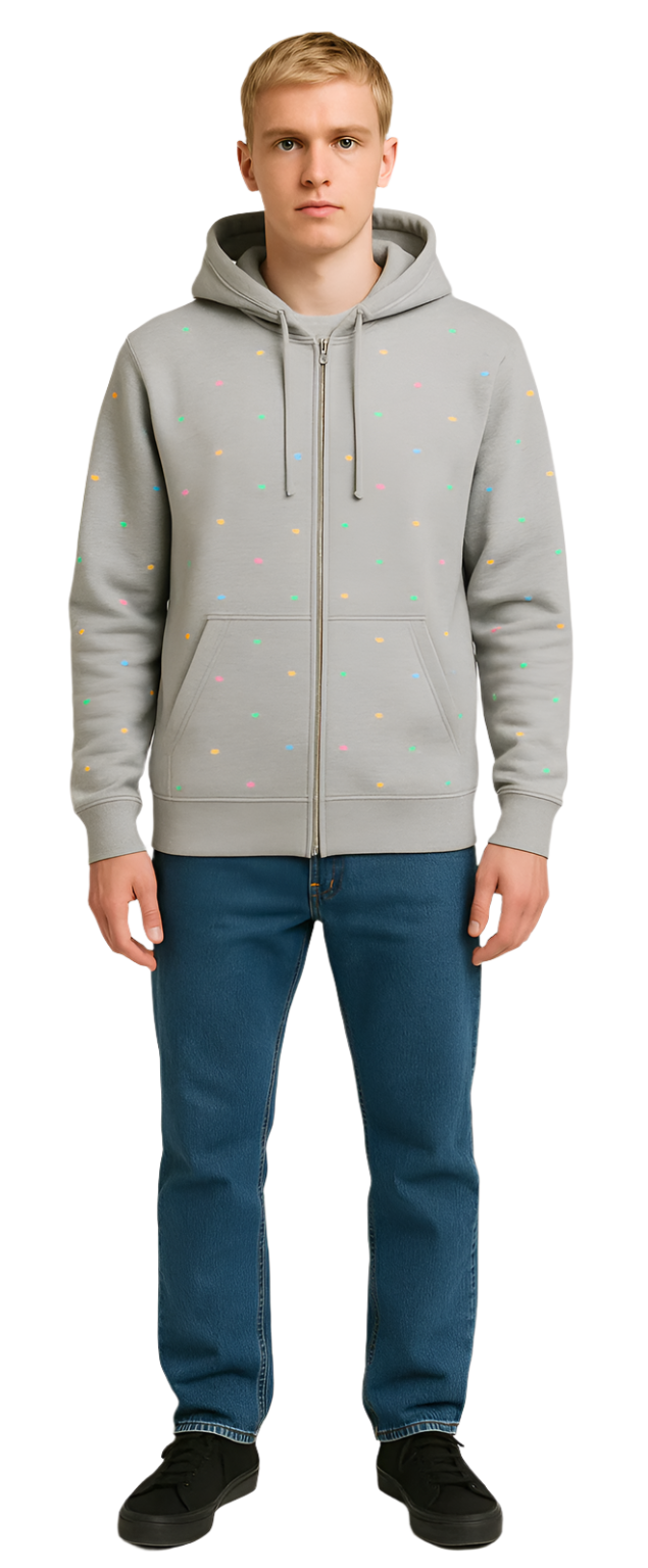 Fluoro Heather Gray Zip Hoodie
