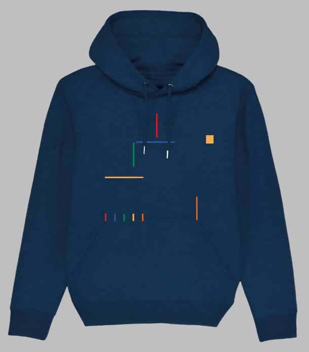 Theory Blue/Black Heather Hoodie