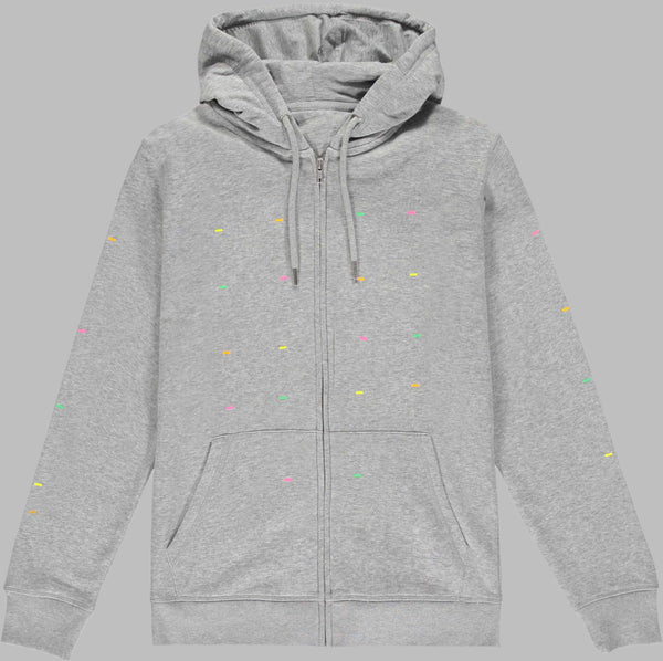 Fluoro Heather Gray Zip Hoodie