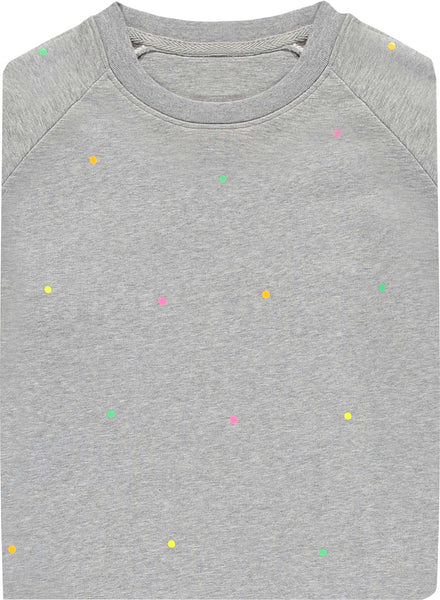 Fluoro Polka Heather Gray Sweatshirt