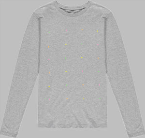 Blocks Long Sleeved Heather Gray T-Shirt