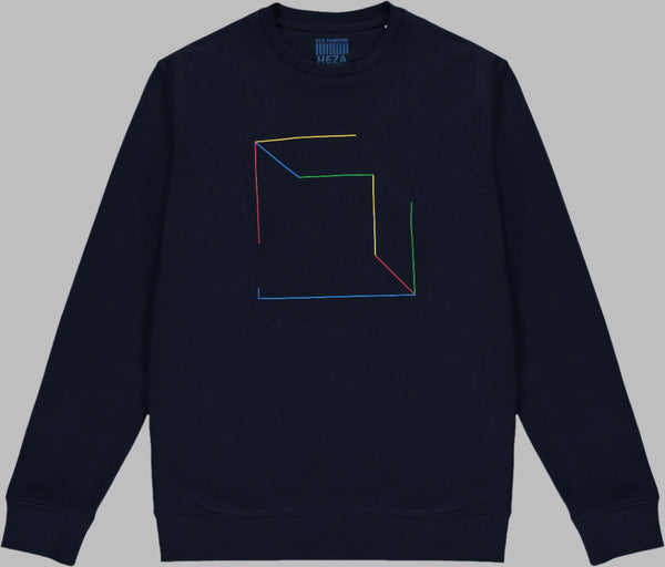 Cubed French Navy Sweatshirt