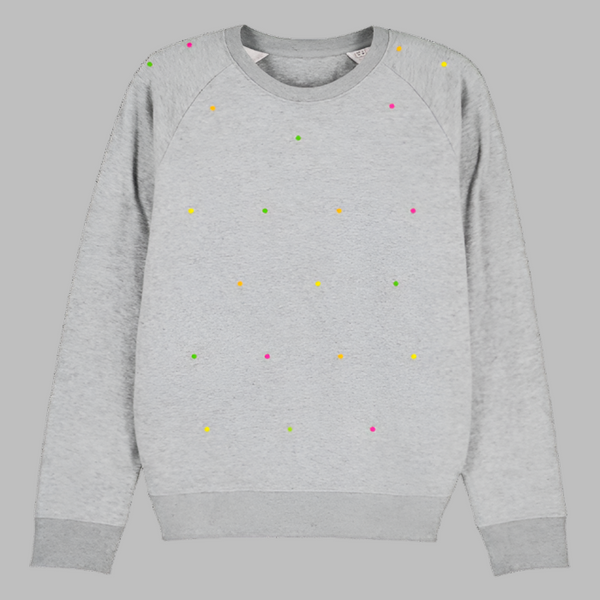 Fluoro Polka Heather Gray Sweatshirt