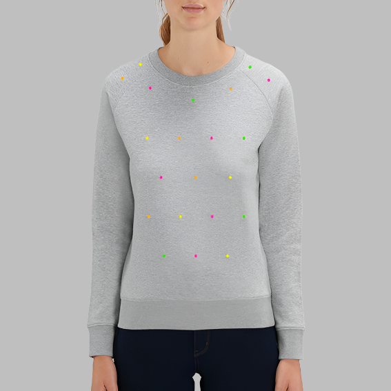 Fluoro Polka Heather Gray Sweatshirt