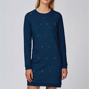 Rubiks Black Heather Blue Crew Neck Dress