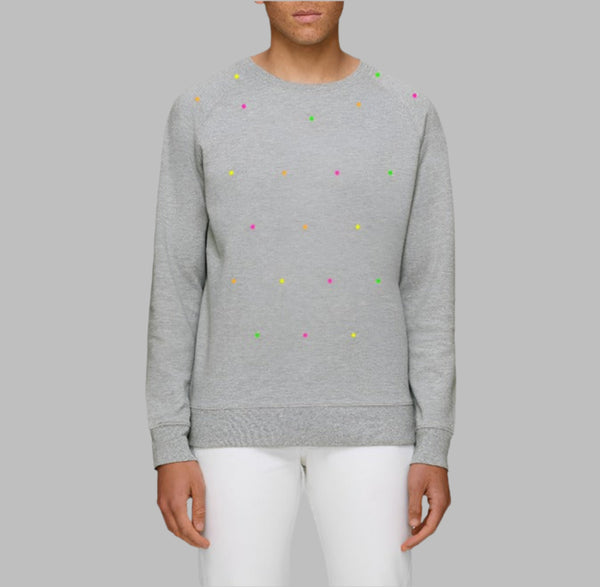 Fluoro Polka Heather Gray Sweatshirt